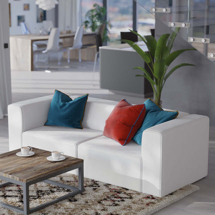Modway EEI-4788 Mingle 2-Piece Vegan Leather Sectional Sofa Loveseat Modway