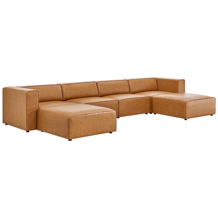 Modway EEI-4794 Mingle 4-Piece Vegan Leather Sofa and 2 Ottomans Set Modway