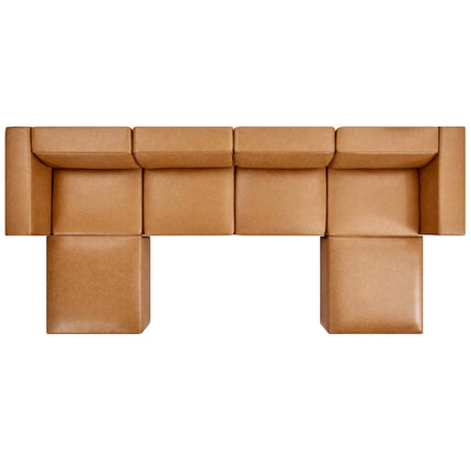Modway EEI-4794 Mingle 4-Piece Vegan Leather Sofa and 2 Ottomans Set Modway
