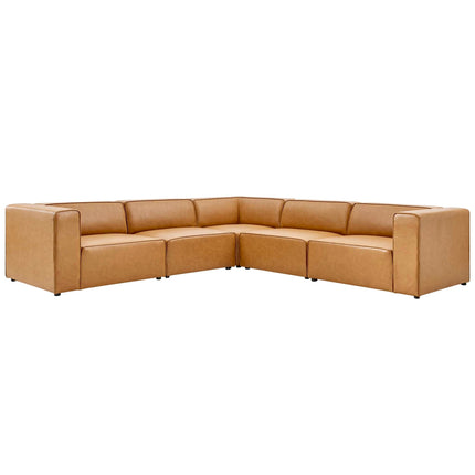 Modway EEI-4795 Mingle 5-Piece Vegan Leather Sectional Sofa Modway