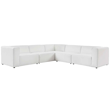 Modway EEI-4795 Mingle 5-Piece Vegan Leather Sectional Sofa Modway
