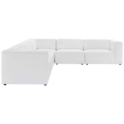 Modway EEI-4795 Mingle 5-Piece Vegan Leather Sectional Sofa Modway