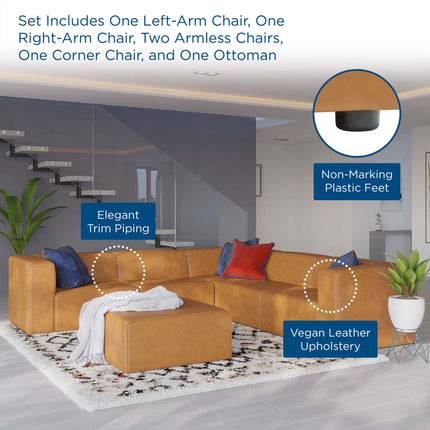 Modway EEI-4796 Mingle 6-Piece Vegan Leather Furniture Set Modway
