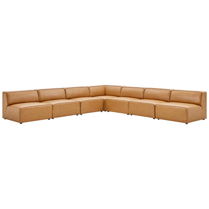 Modway EEI-4797 Mingle 7-Piece Vegan Leather Sectional Sofa Modway