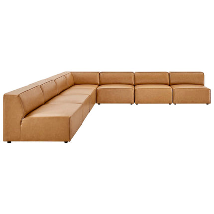 Modway EEI-4797 Mingle 7-Piece Vegan Leather Sectional Sofa Modway