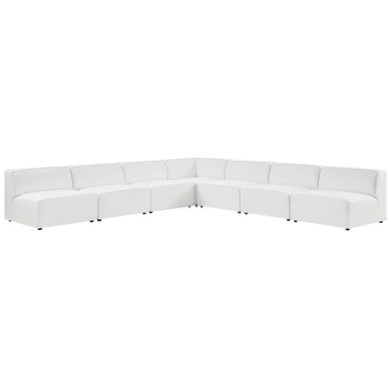 Modway EEI-4797 Mingle 7-Piece Vegan Leather Sectional Sofa Modway
