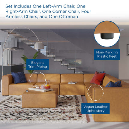 Modway EEI-4799 Mingle 8-Piece Vegan Leather Sectional Sofa Set Modway