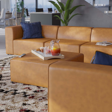 Modway EEI-4799 Mingle 8-Piece Vegan Leather Sectional Sofa Set Modway
