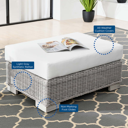 Modway EEI-4839 Conway Outdoor Patio Wicker Rattan Ottoman Modway