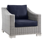 Light Gray Navy / Wicker Rattan
