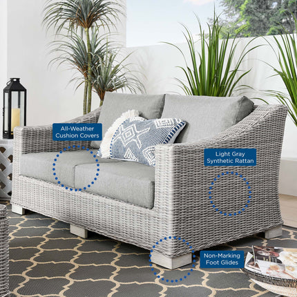Modway EEI-4841 Conway Outdoor Patio Wicker Rattan Loveseat Modway
