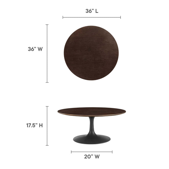 Modway EEI-4882 Lippa 36" Round Wood Coffee Table Modway