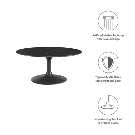 Modway EEI-4884 Lippa 36" Round Faux Marble Coffee Table Modway