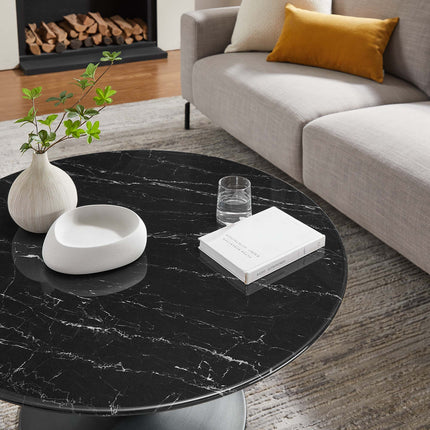 Modway EEI-4884 Lippa 36" Round Faux Marble Coffee Table Modway