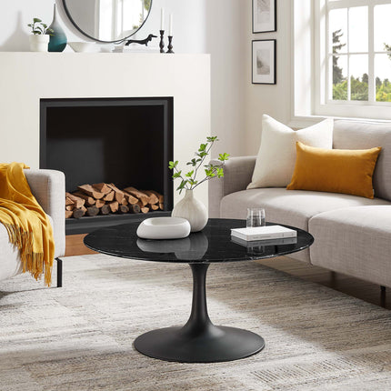 Modway EEI-4884 Lippa 36" Round Faux Marble Coffee Table Modway
