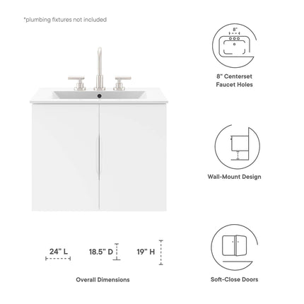 Modway EEI-4893 Vitality 24" Bathroom Vanity Cabinet (Sink Basin Not Included) Modway