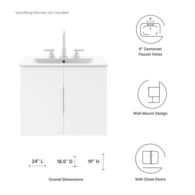 Modway EEI-4893 Vitality 24" Bathroom Vanity Cabinet (Sink Basin Not Included) Modway