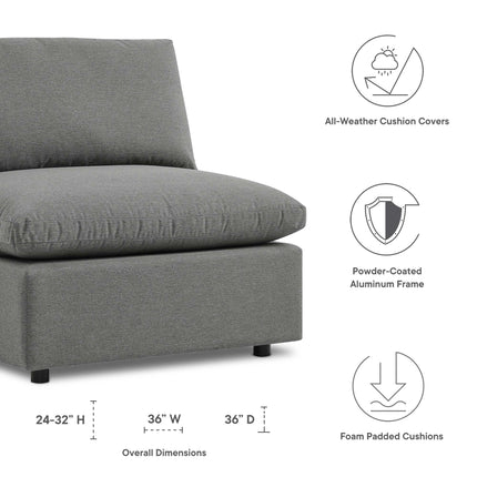 Modway EEI-4902 Commix Overstuffed Outdoor Patio Armless Chair Modway