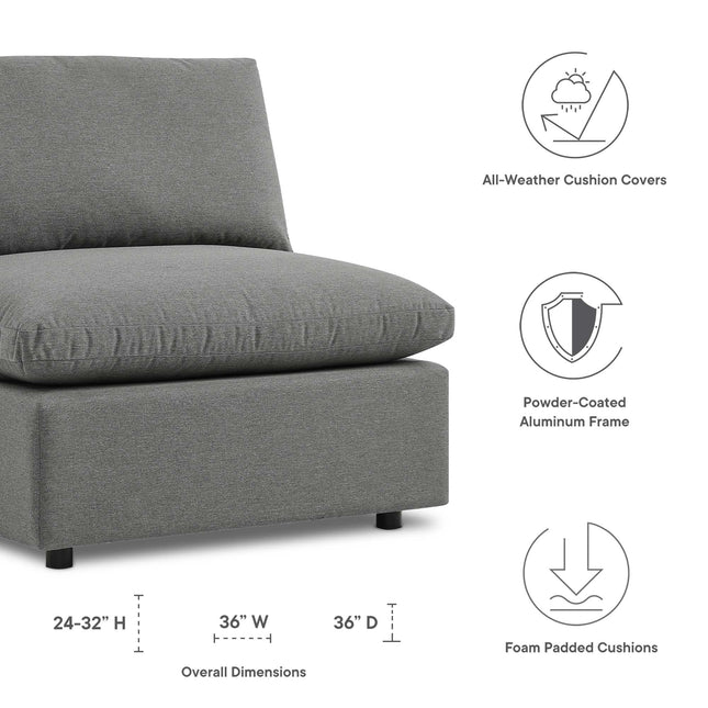 Modway EEI-4902 Commix Overstuffed Outdoor Patio Armless Chair Modway