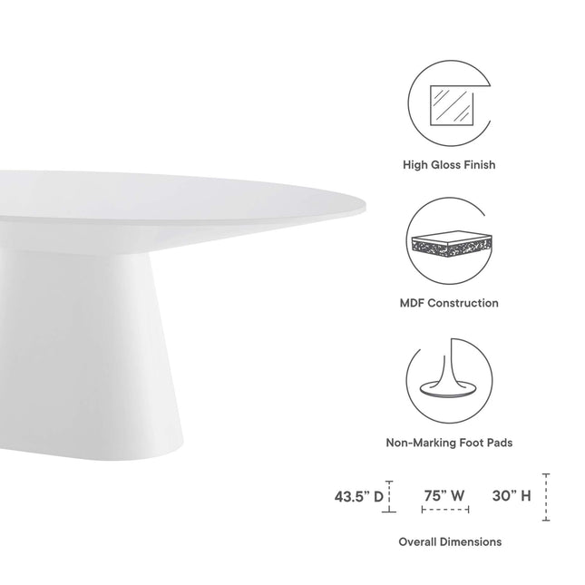 Modway EEI-4912 Provision 75" Oval Dining Table Modway