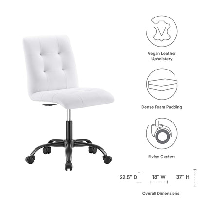 Modway EEI-4975 Prim Armless Vegan Leather Office Chair Modway
