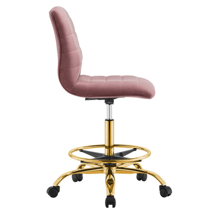 Modway EEI-4976 Ripple Armless Performance Velvet Drafting Chair Modway