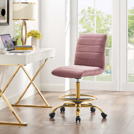 Modway EEI-4976 Ripple Armless Performance Velvet Drafting Chair Modway