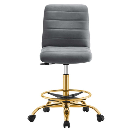 Modway EEI-4976 Ripple Armless Performance Velvet Drafting Chair Modway