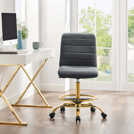 Modway EEI-4976 Ripple Armless Performance Velvet Drafting Chair Modway