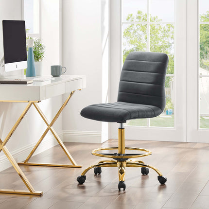 Modway EEI-4976 Ripple Armless Performance Velvet Drafting Chair Modway