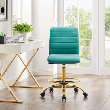 Modway EEI-4976 Ripple Armless Performance Velvet Drafting Chair Modway