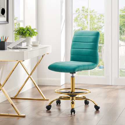 Modway EEI-4976 Ripple Armless Performance Velvet Drafting Chair Modway