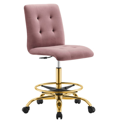 Modway EEI-4977 Prim Armless Performance Velvet Drafting Chair Modway