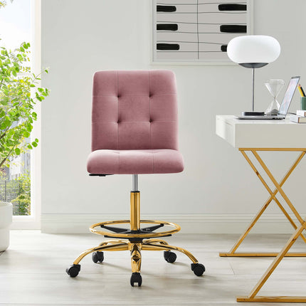 Modway EEI-4977 Prim Armless Performance Velvet Drafting Chair Modway