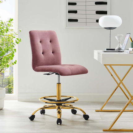 Modway EEI-4977 Prim Armless Performance Velvet Drafting Chair Modway
