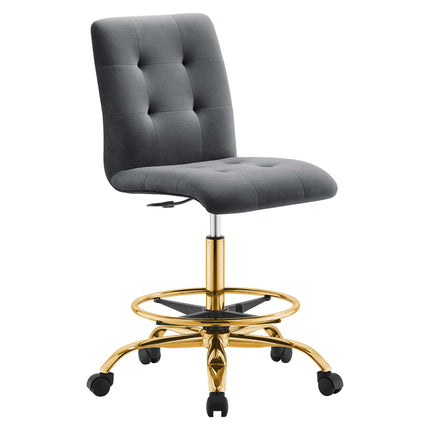 Modway EEI-4977 Prim Armless Performance Velvet Drafting Chair Modway