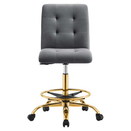 Modway EEI-4977 Prim Armless Performance Velvet Drafting Chair Modway
