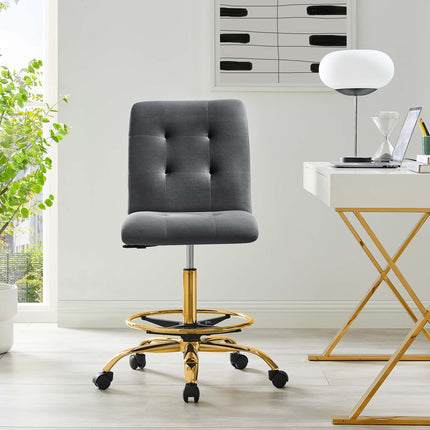 Modway EEI-4977 Prim Armless Performance Velvet Drafting Chair Modway