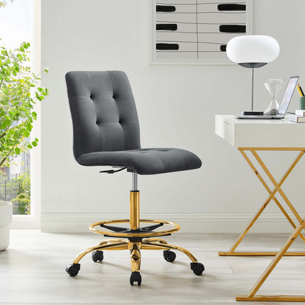 Modway EEI-4977 Prim Armless Performance Velvet Drafting Chair Modway