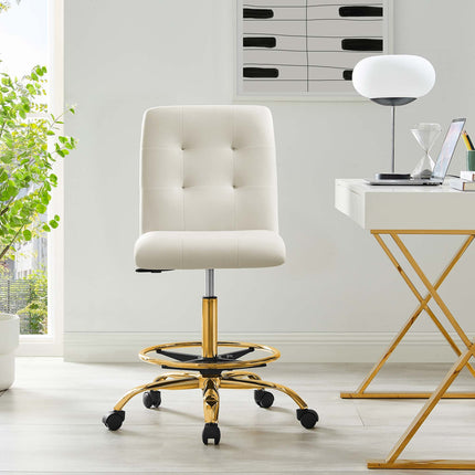 Modway EEI-4977 Prim Armless Performance Velvet Drafting Chair Modway