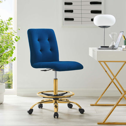 Modway EEI-4977 Prim Armless Performance Velvet Drafting Chair Modway