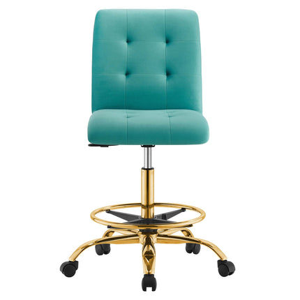 Modway EEI-4977 Prim Armless Performance Velvet Drafting Chair Modway