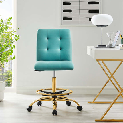 Modway EEI-4977 Prim Armless Performance Velvet Drafting Chair Modway