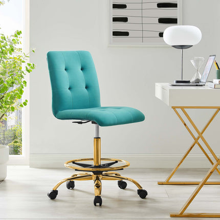 Modway EEI-4977 Prim Armless Performance Velvet Drafting Chair Modway