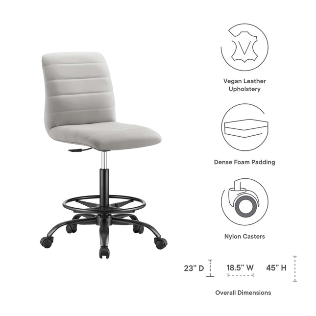 Modway EEI-4978 Ripple Armless Vegan Leather Drafting Chair Modway