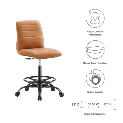 Modway EEI-4978 Ripple Armless Vegan Leather Drafting Chair Modway