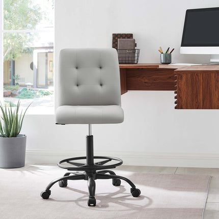 Modway EEI-4979 Prim Armless Vegan Leather Drafting Chair Modway