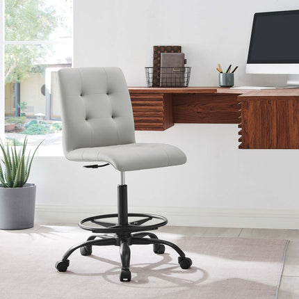 Modway EEI-4979 Prim Armless Vegan Leather Drafting Chair Modway