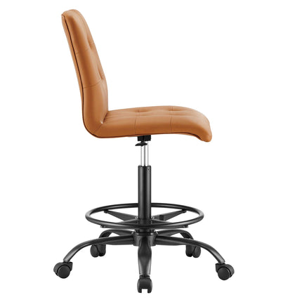 Modway EEI-4979 Prim Armless Vegan Leather Drafting Chair Modway