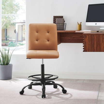 Modway EEI-4979 Prim Armless Vegan Leather Drafting Chair Modway
